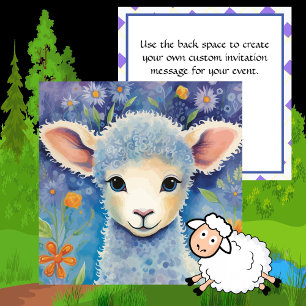 Cute Baby Sheep Invitation