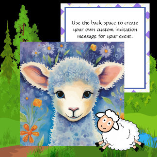 Cute Baby Sheep  Invitation