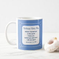 Cute Baby Shower Bible Verse Striped Blue Party