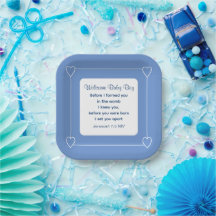 Cute Baby Shower Bible Verse Striped Blue Party