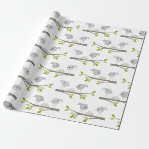 Cute Baby Shower Bird Nest Wrapping Paper