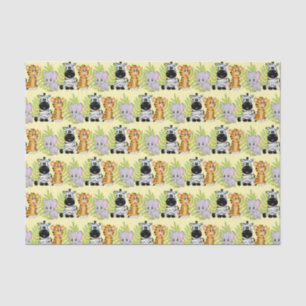 Cute Baby Shower Birthday Safari Jungle Animals Tissue Paper