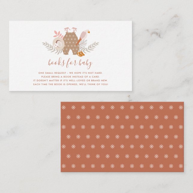 Cute Baby Shower Boho Books for Baby Enclosure  Card (Front/Back)