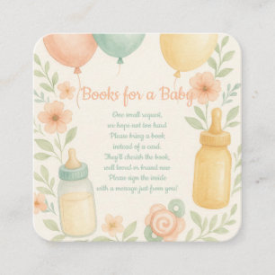 Cute Baby Shower Books for Baby Enclosure Card 