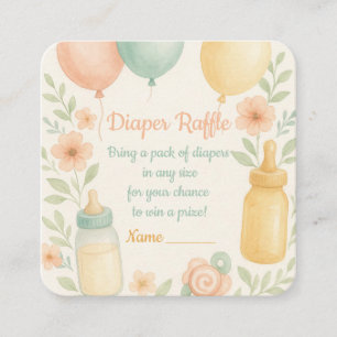 Cute Baby Shower Diaper Raffle Enclosure Card