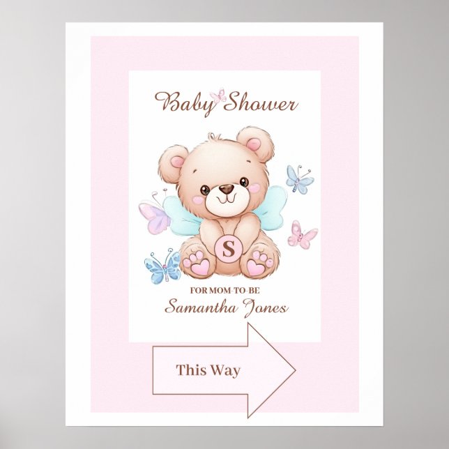 Cute Baby Shower Directional Poster (Front)