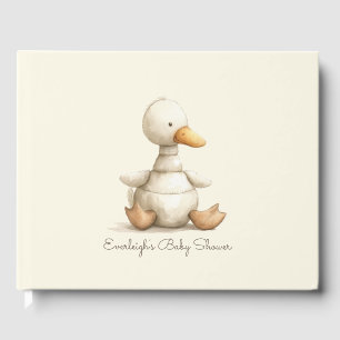 Cute Baby Shower Duckling Stuffed Animal Guest Book