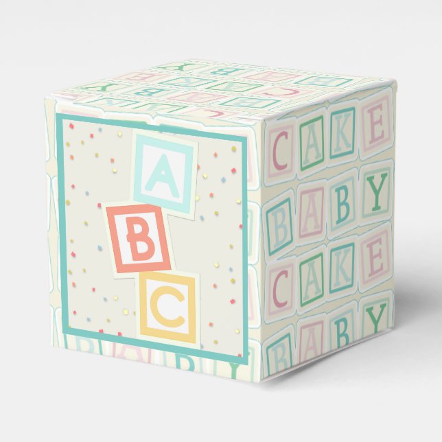 Cute Baby Shower Favour Box W/ABC Blocks (Front Side)