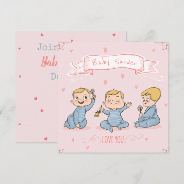 Cute Baby Shower Invitation (Front/Back)