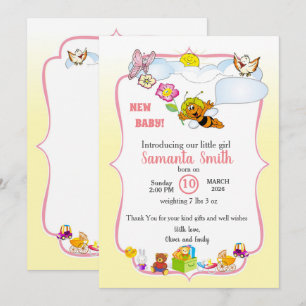 Cute Baby Shower Invitation for girl