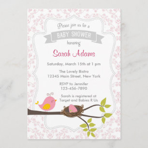 Cute Baby Shower Invitation Pastel Pink