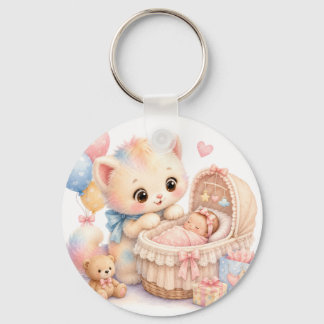 Cute Baby Shower Keychain | Tumble Watercolor