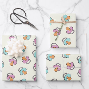 Cute Baby Shower Pacifier Gender Reveal Face Mask Wrapping Paper Sheet