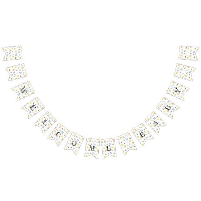 Cute baby shower pattern bunting  (All)