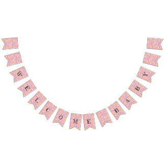 Cute baby shower pattern bunting 