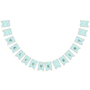 Cute baby shower pattern bunting 