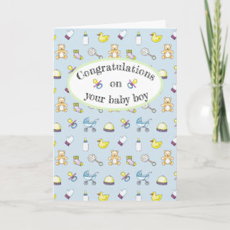 Cute baby shower pattern card