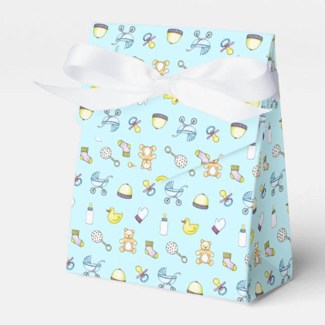 Cute baby shower pattern favour box (Front Side)