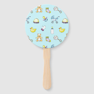 Cute baby shower pattern hand fan