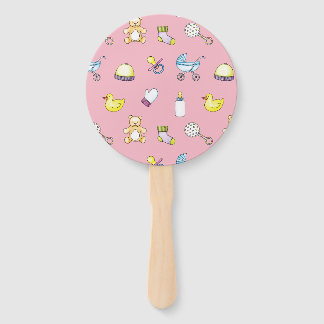 Cute baby shower pattern hand fan