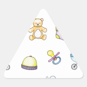 Cute baby shower pattern triangle sticker