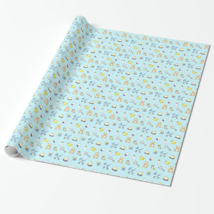 Cute baby shower pattern wrapping paper