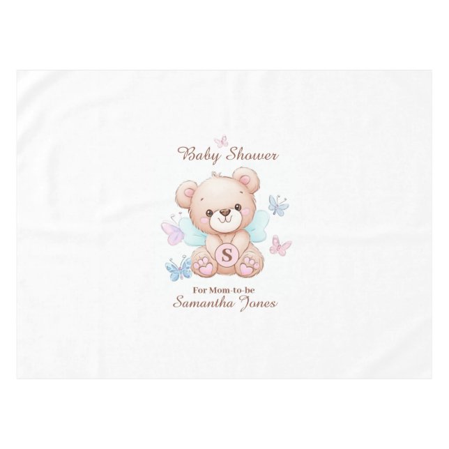 Cute Baby Shower Personalised Tablecloth (Front (Horizontal))