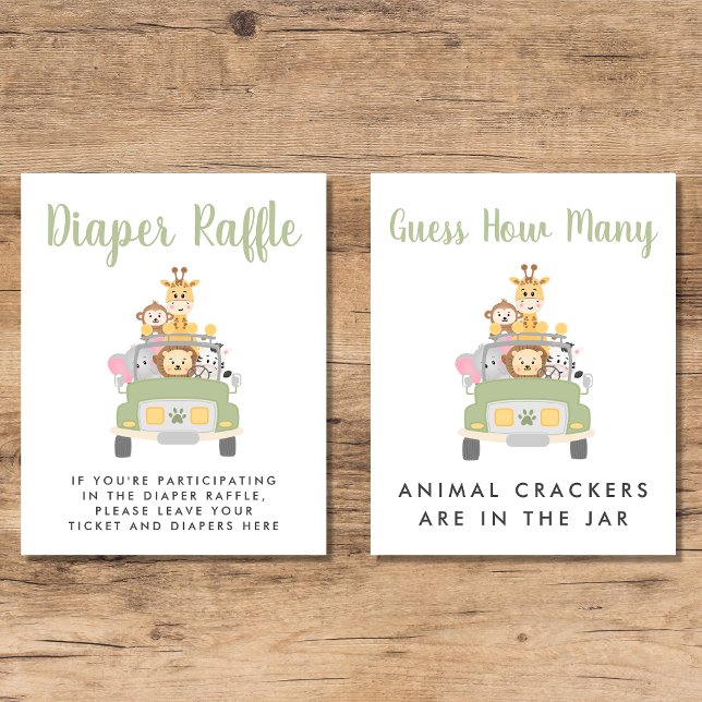 Cute Baby Shower Safari Games Poster Set (Creator Uploaded)