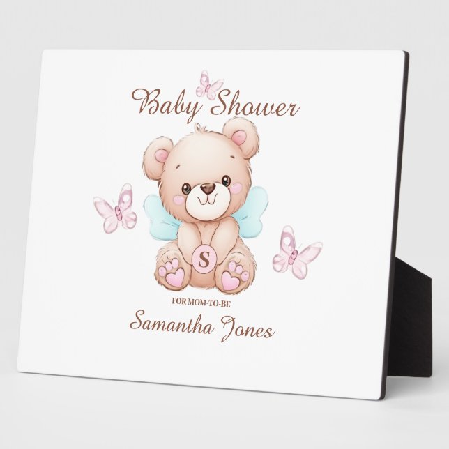Cute Baby Shower Tabletop Plaque with Easel (Side)