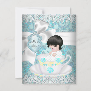 Cute Baby Shower Teal Boy or Girl Invitation