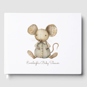 Cute Baby Shower Woodland Mouse Stuffed Guest Book