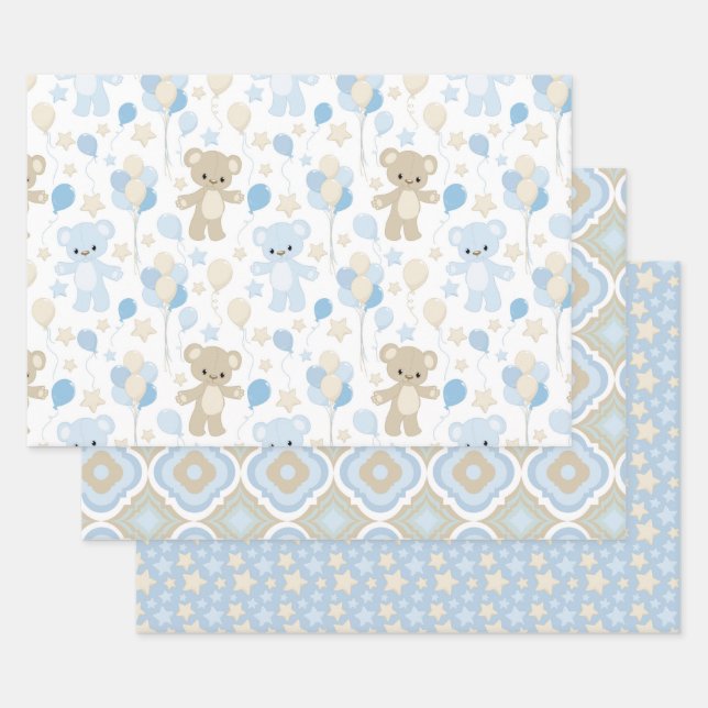 Cute Baby Shower Wrapping Paper Sheets (Set)
