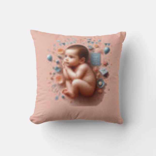 cute baby sleep  pose  phto cushion (Front)