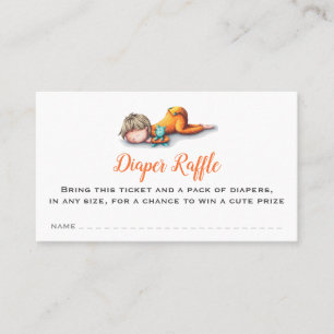Cute Baby Sleeping Neutral Diaper Raffle Card