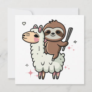 Cute Baby Sloth and Llama 