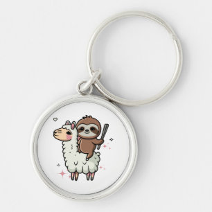 Cute Baby Sloth and Llama  Key Ring