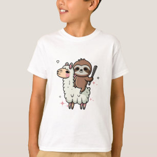 Cute Baby Sloth and Llama T-Shirt