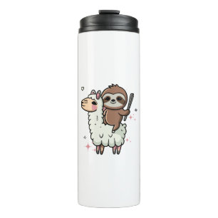 Cute Baby Sloth and Llama Thermal Tumbler
