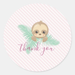 Cute Baby Sloth Birthday Party Stickers