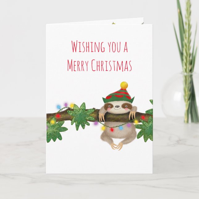 Cute baby sloth Christmas card (Front)