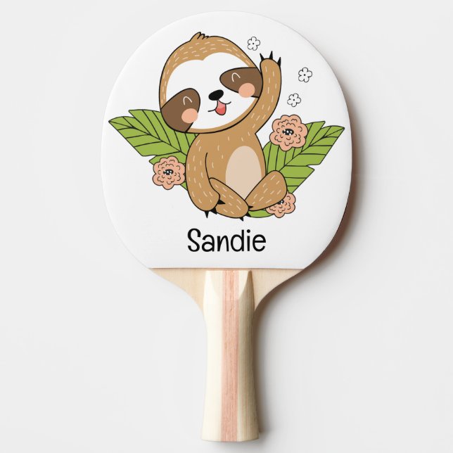 Cute Baby Sloth Custom Name       Ping Pong Paddle (Front)
