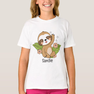 Cute Baby Sloth Custom Name         T-Shirt