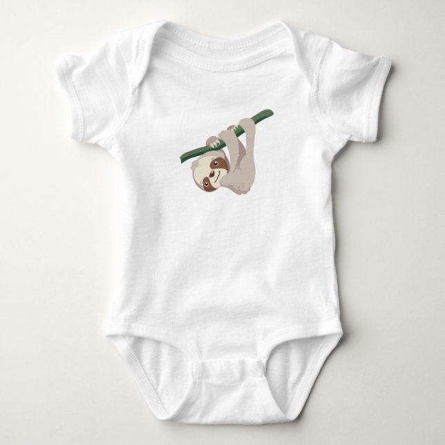 Cute Baby Sloth on a Branch Bodysuit (Front)