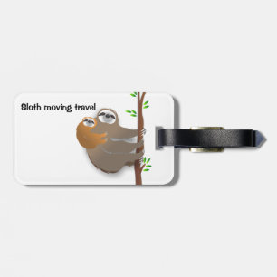 Cute Baby Sloth on Mum's Back Climbing Tree Luggage Tag