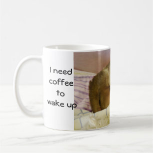 Cute Baby Sloth Yawns-I Need Coffee Mug