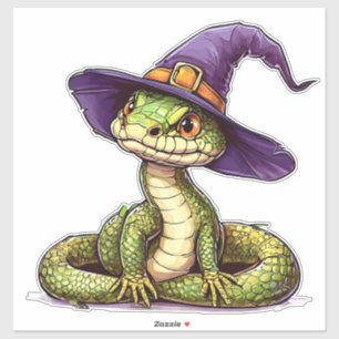 Cute Baby Snake Cartoon Reptile Square Design