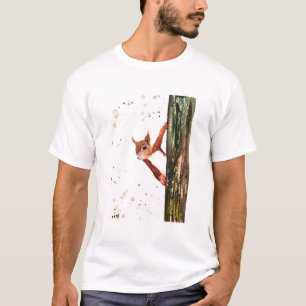 Cute baby squirrel wildlife  watercolor animal  T-Shirt