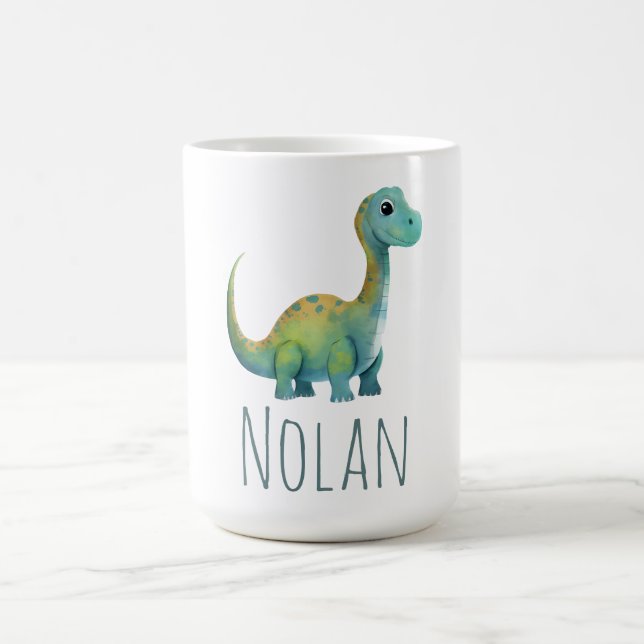 Cute baby T-Rex Dinosaur Name Toddler Gift Coffee Mug (Center)