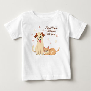 Cute Baby T-Shirt with Dog & Cat
