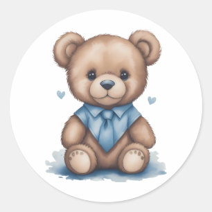 Cute Baby Teddy Bear Classic Round Sticker